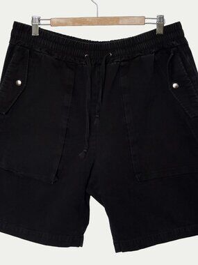 OAK NYC Black Twill Snap Pocket Shorts L